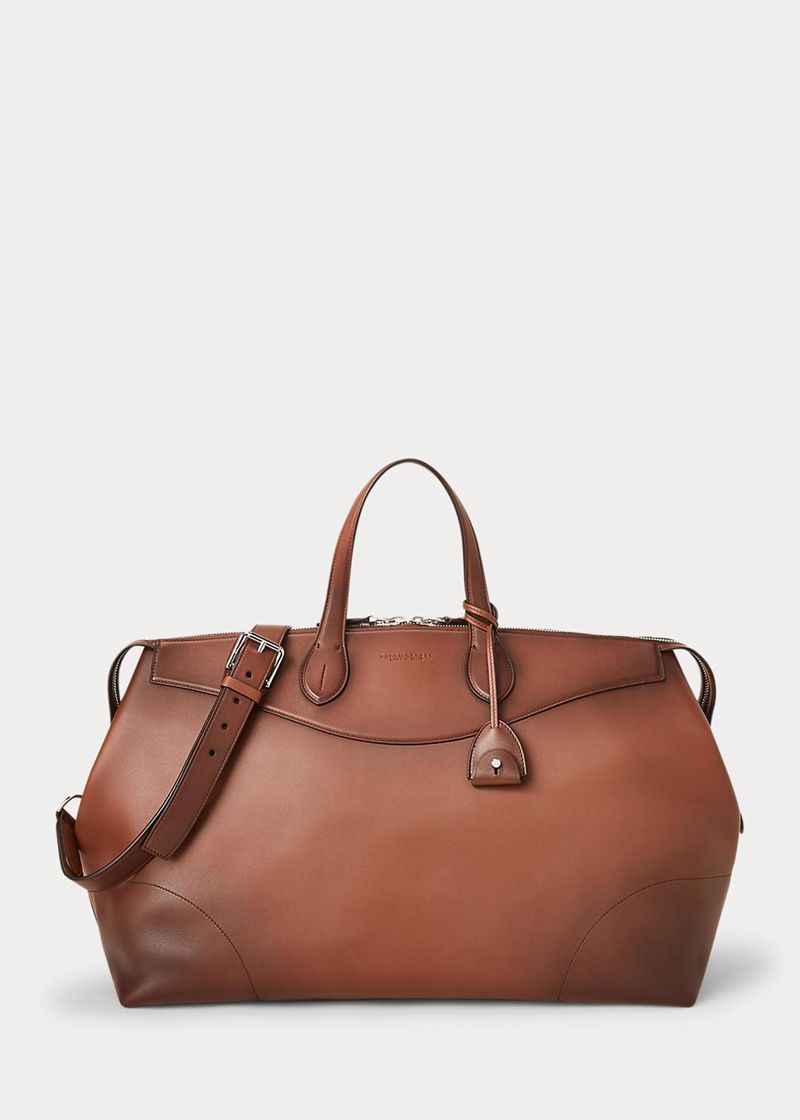 パープル レーベル バッグ メンズ ブラウン Voyager Burnished カーフスキン Duffel XBKOY5340